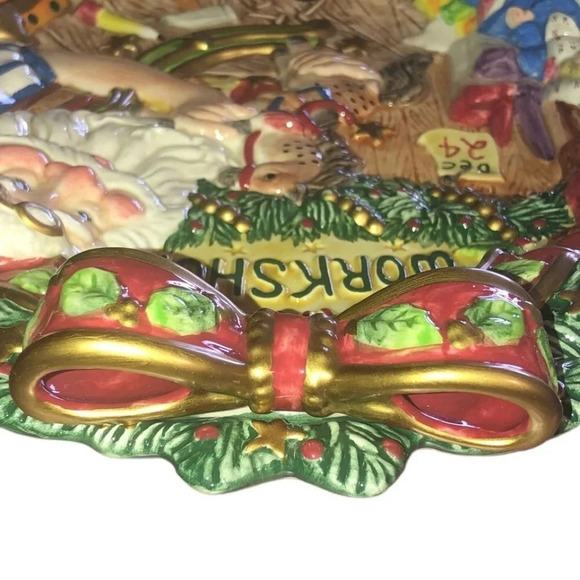 Vintage FITZ & FLOYD Santa's Magic Workshop Canape Serving Christmas Collectible - Picture 5 of 9